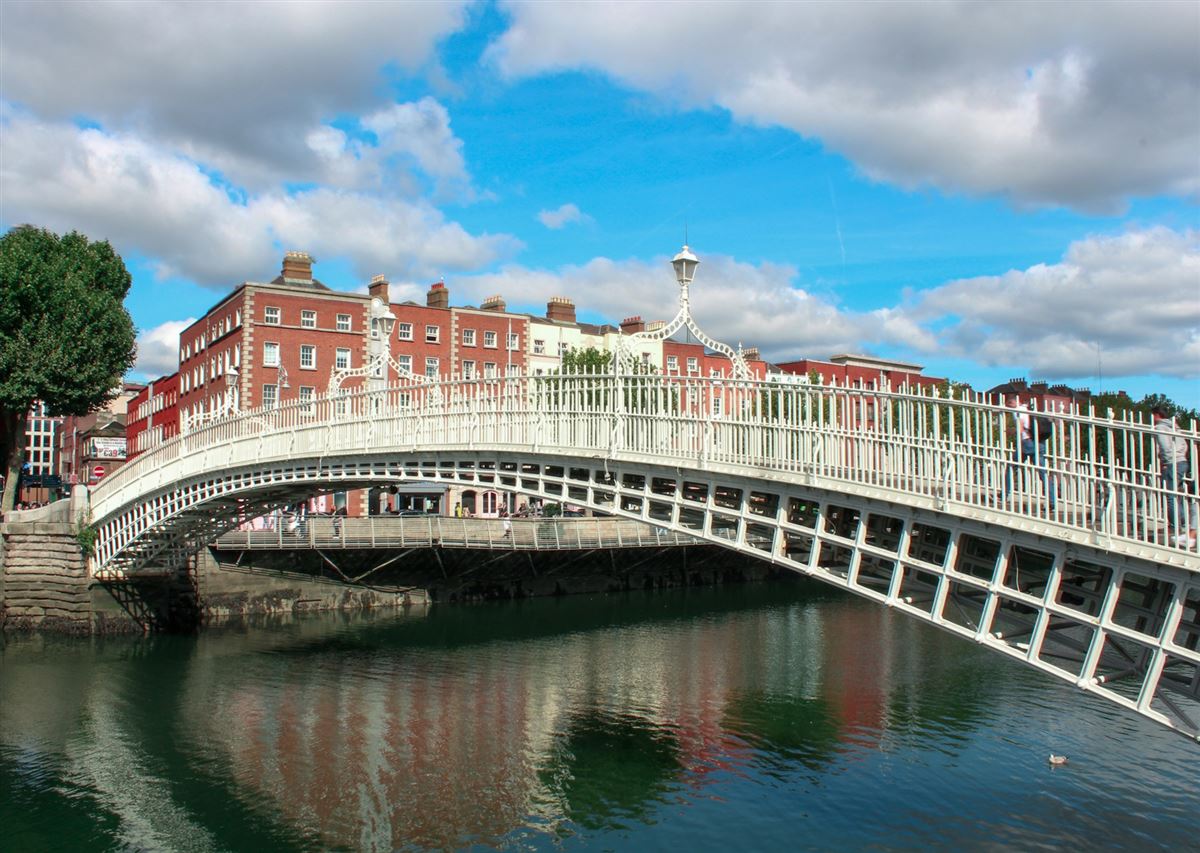 River Liffey and central Dublin buildings for planning a Dublin itinerary