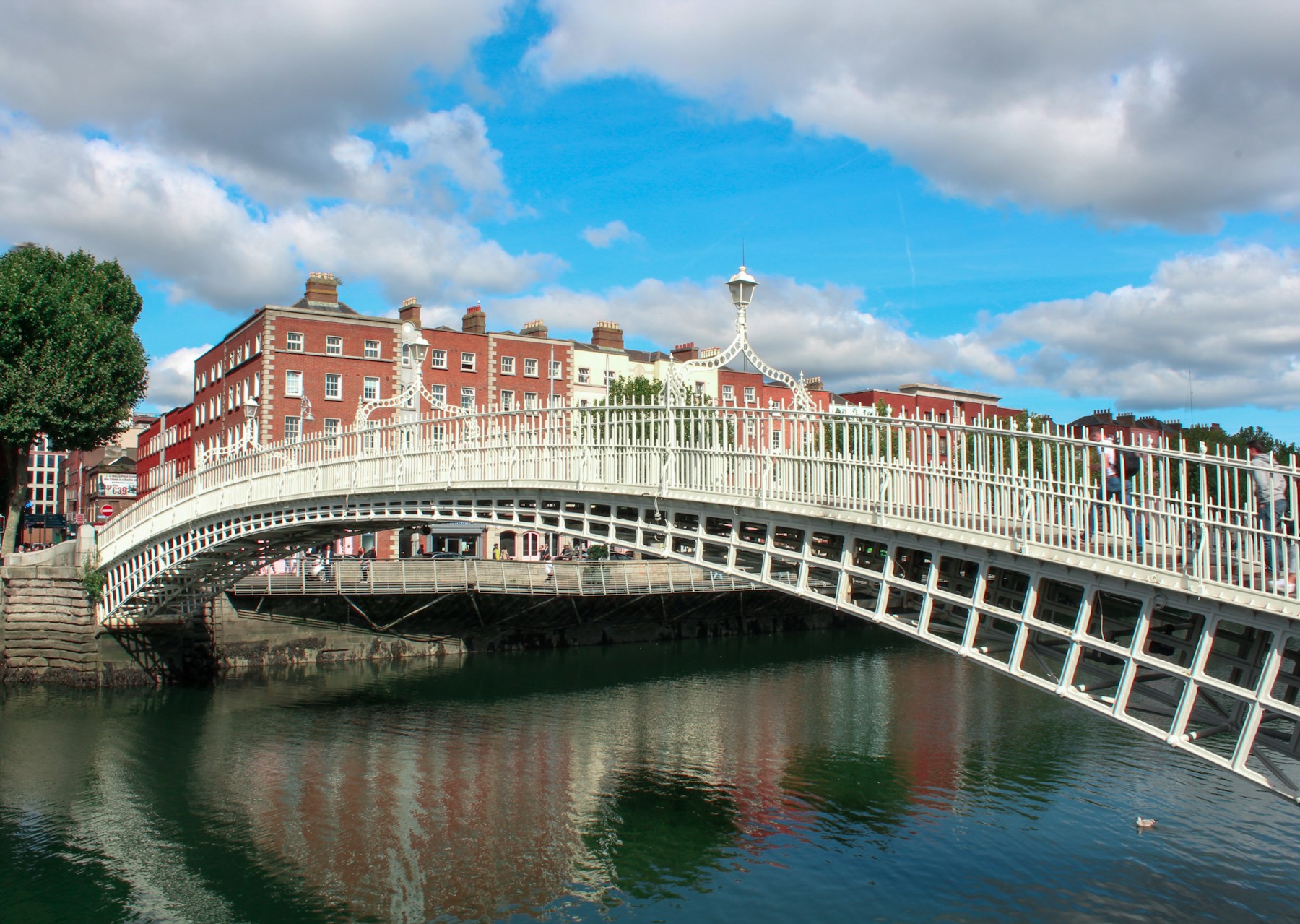 Dublin riverside with bridges and buildings, a strong no-car base for Ireland travel